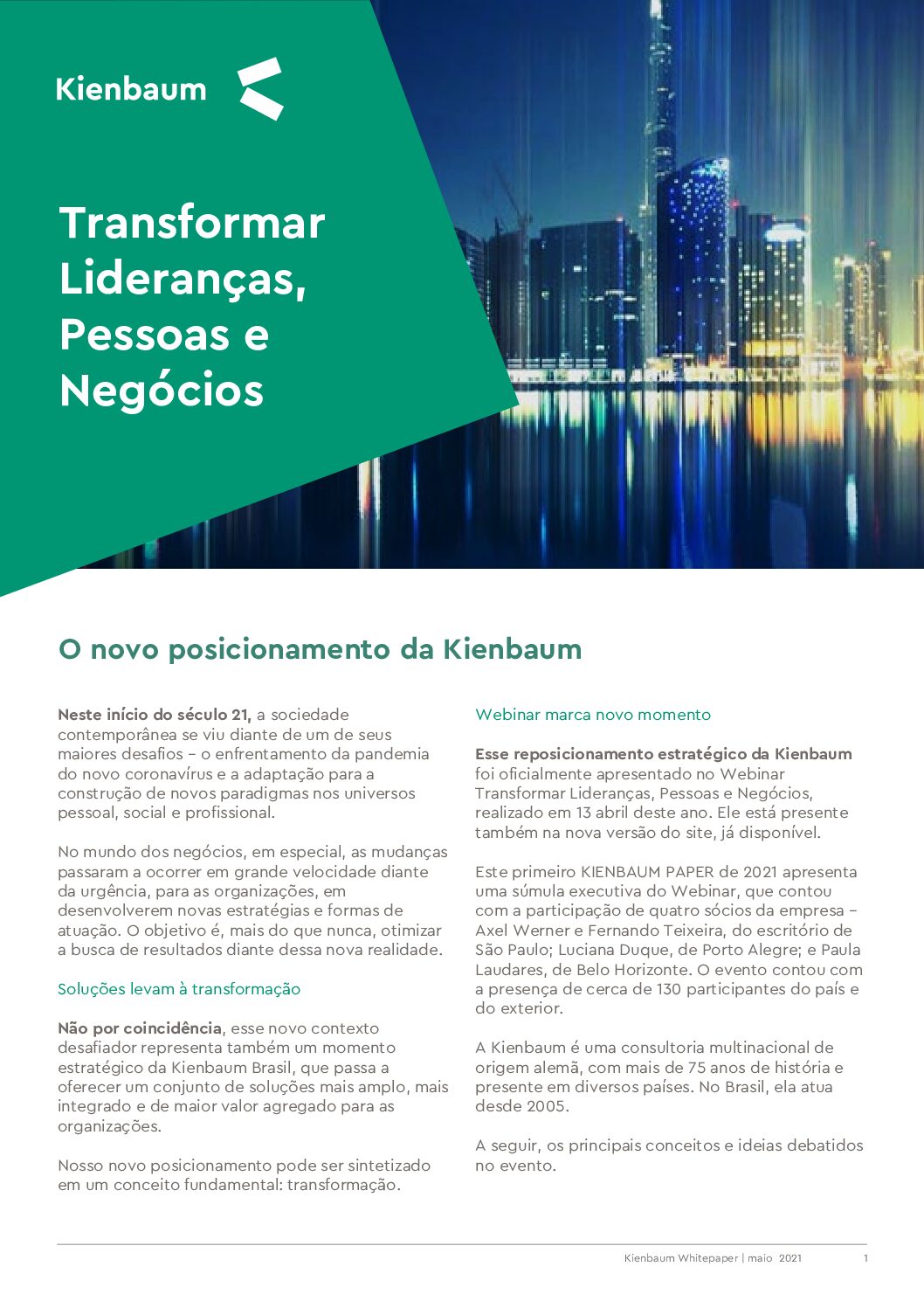 Transformar Lideranças, Pessoas e Negócios